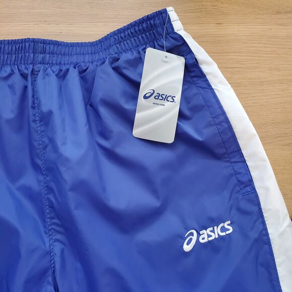 Men's NEW Asics Blue White Tearaway Pants - Picture 5 of 7